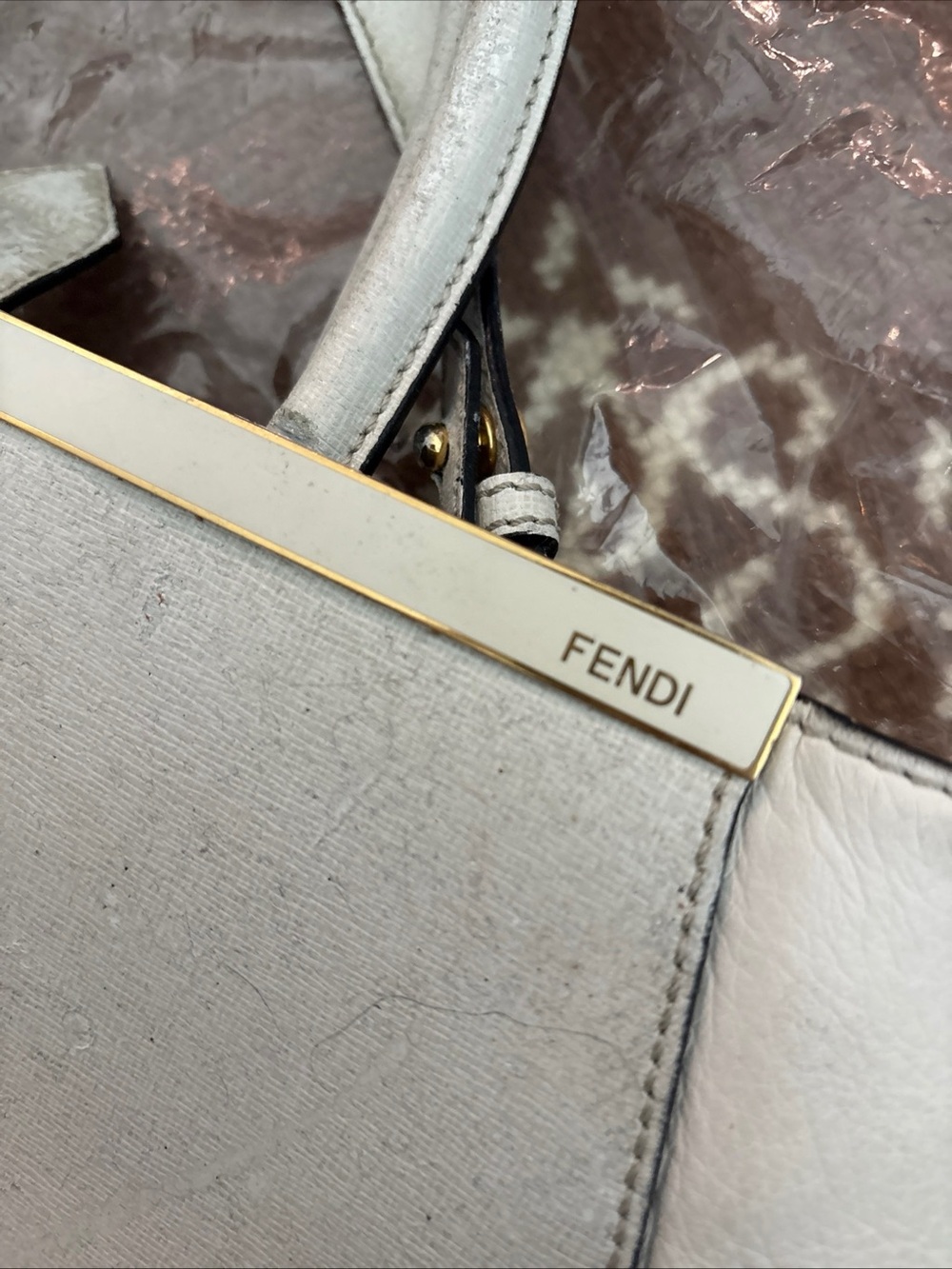 Fendi 2Jours White Leather Tote Bag - Picture 4 of 13